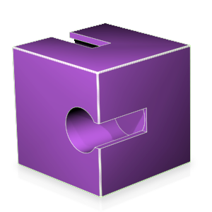 Würfel, Puzzleteil Lila